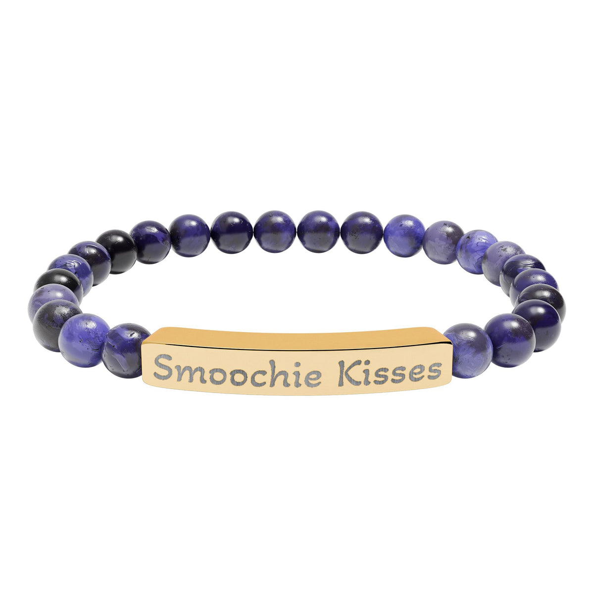 Engraved Stone Bracelet - 'Smoochie Kisses'
