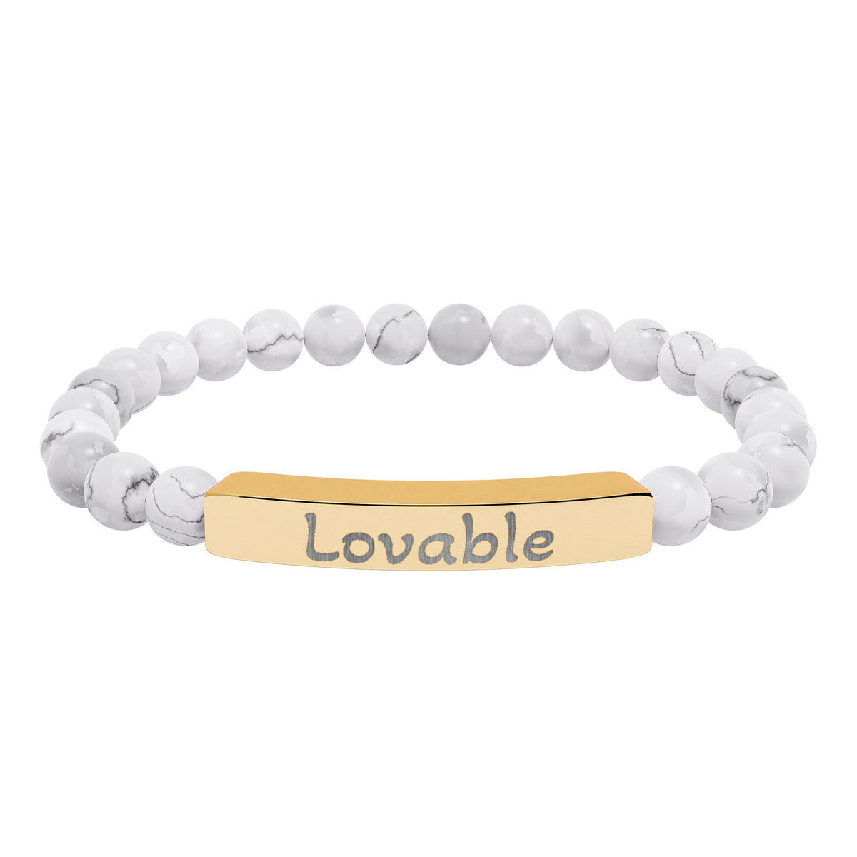 Engraved Stone Bracelet - 'Lovable'