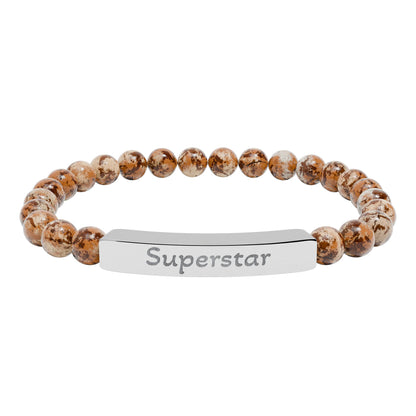 Engraved Stone Bracelet - 'Superstar'