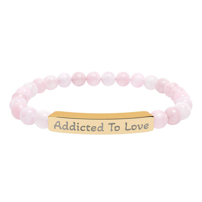 Engraved Stone Bracelet - 'Addicted To Love'