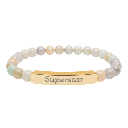 Engraved Stone Bracelet - 'Superstar'