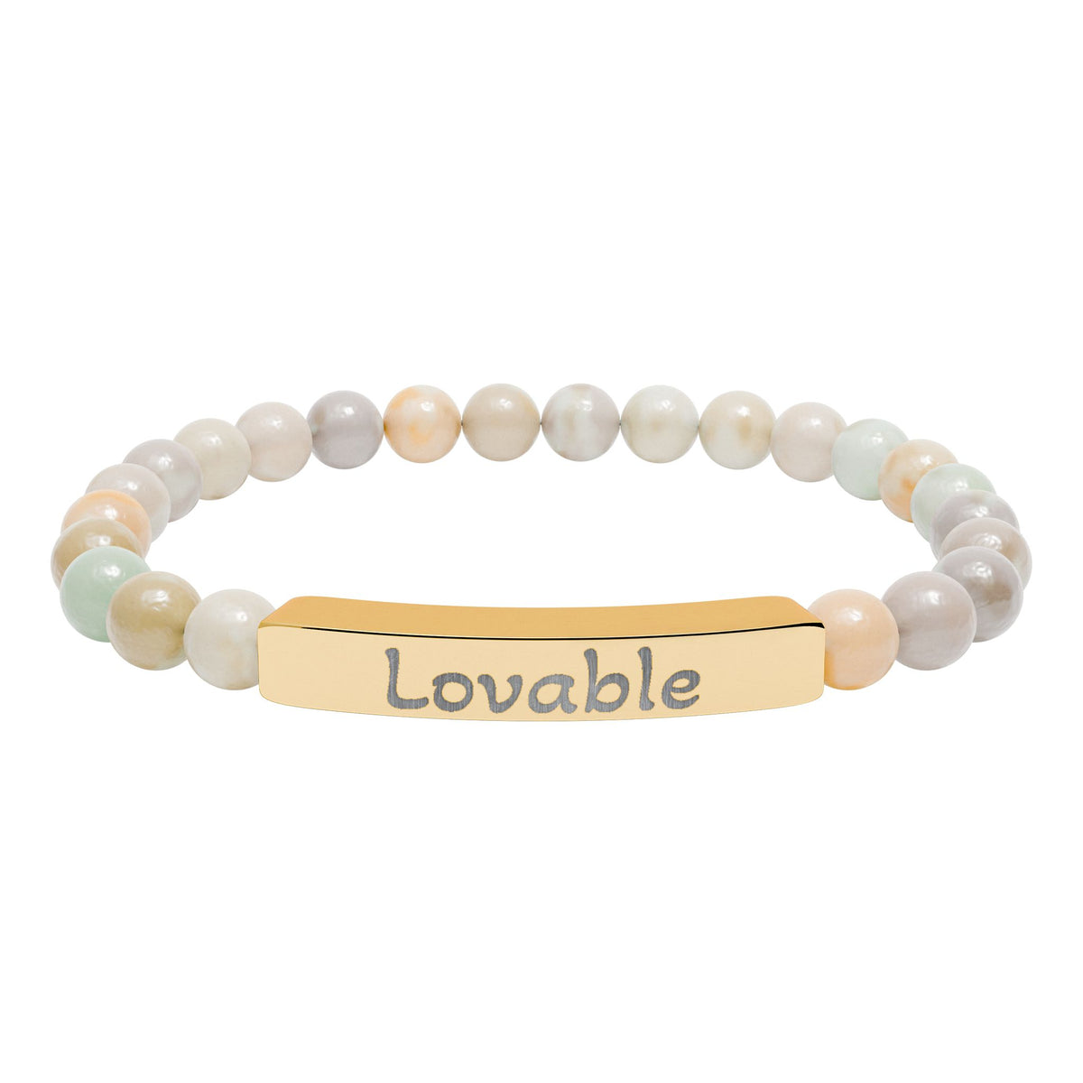 Engraved Stone Bracelet - 'Lovable'