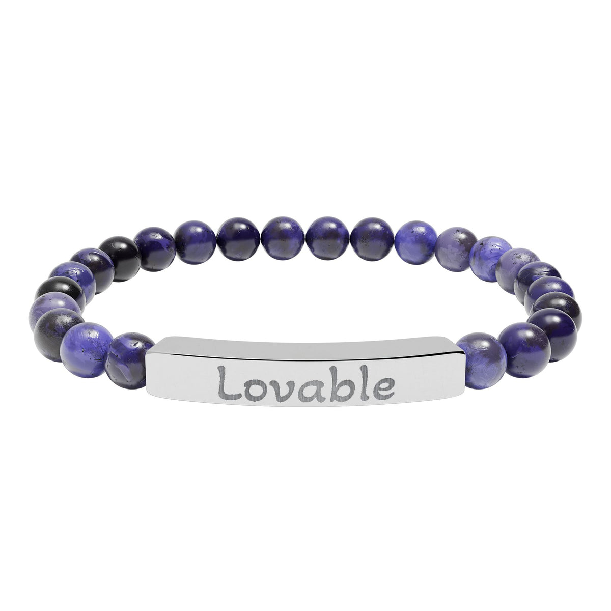 Engraved Stone Bracelet - 'Lovable'