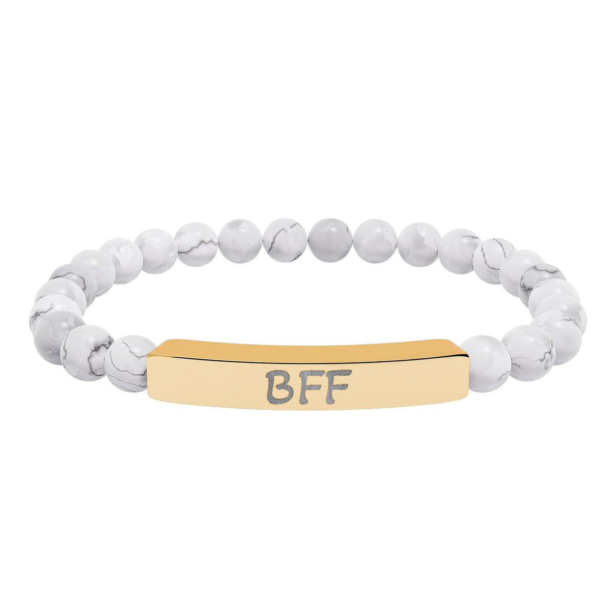 Engraved Stone Bracelet - 'BFF'