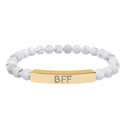 Engraved Stone Bracelet - 'BFF'