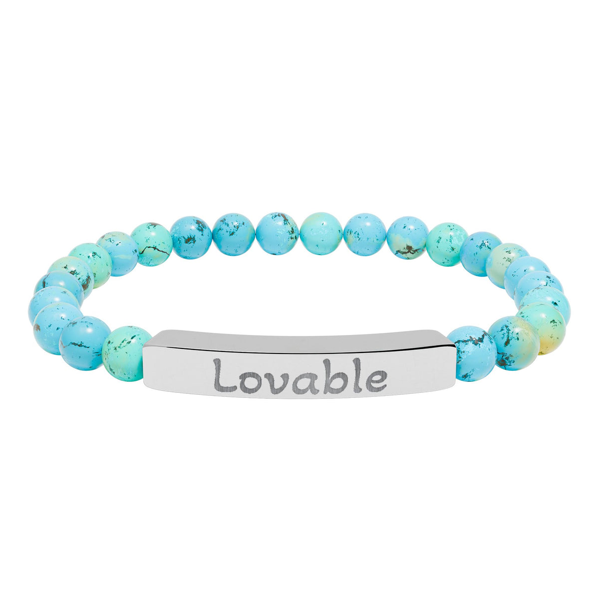 Engraved Stone Bracelet - 'Lovable'