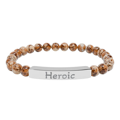 Engraved Stone Bracelet - 'Heroic'