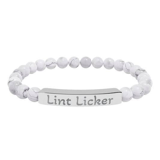 Engraved Stone Bracelet - 'Lint Licker'