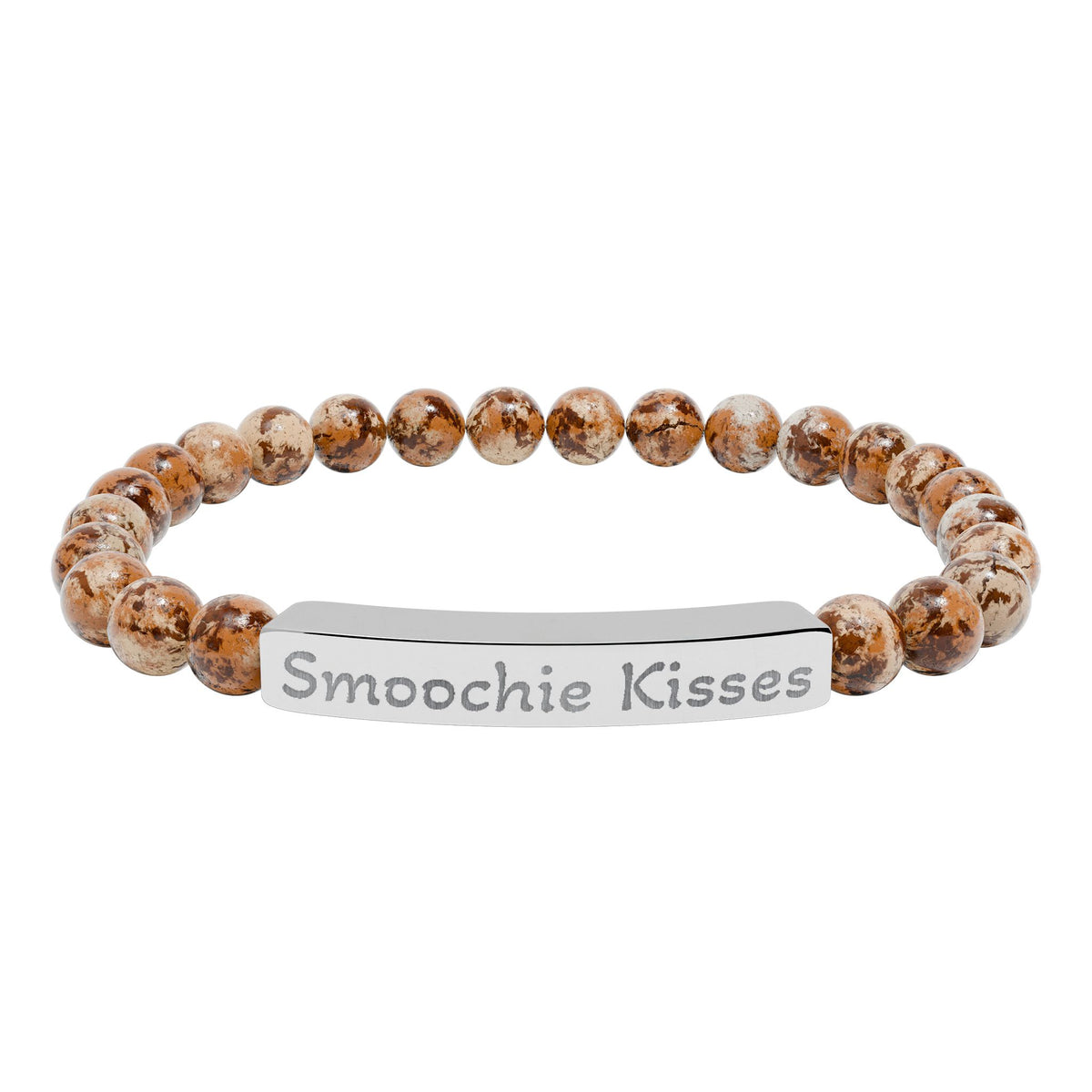 Engraved Stone Bracelet - 'Smoochie Kisses'