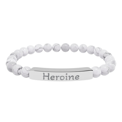 Engraved Stone Bracelet - 'Heroine'