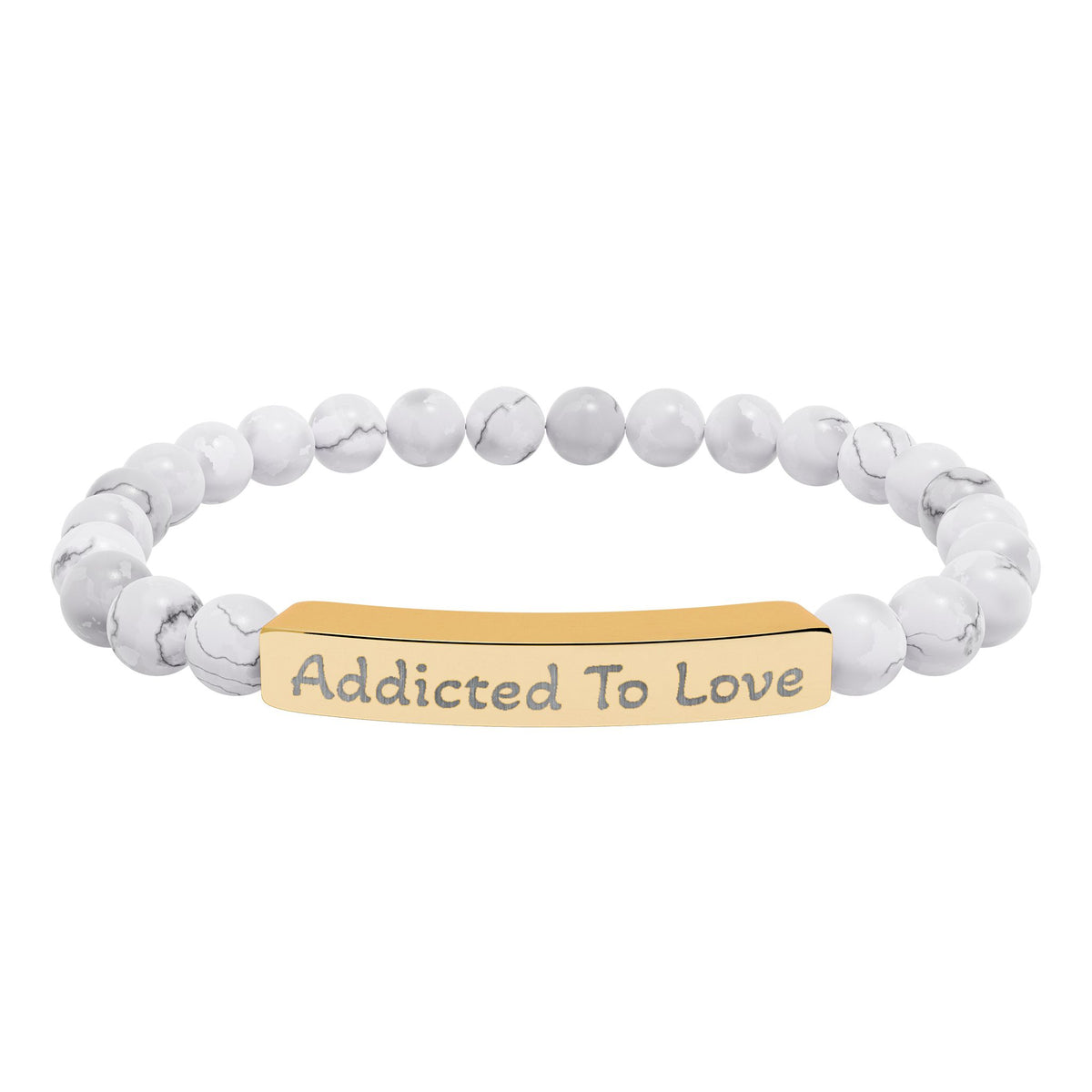 Engraved Stone Bracelet - 'Addicted To Love'