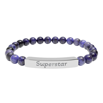 Engraved Stone Bracelet - 'Superstar'