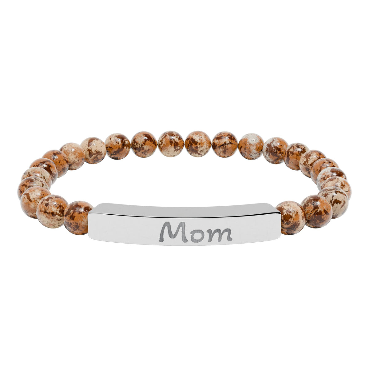 Engraved Stone Bracelet - 'Mom'