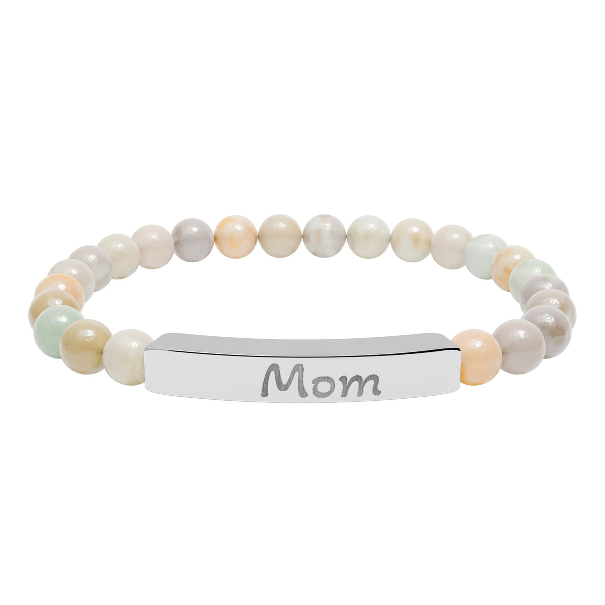 Engraved Stone Bracelet - 'Mom'