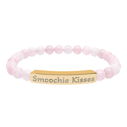Engraved Stone Bracelet - 'Smoochie Kisses'