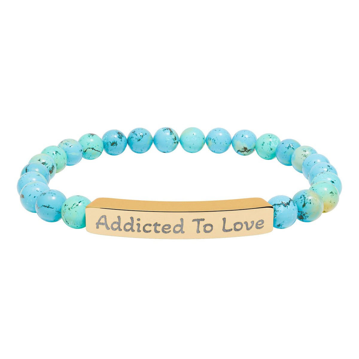 Engraved Stone Bracelet - 'Addicted To Love'