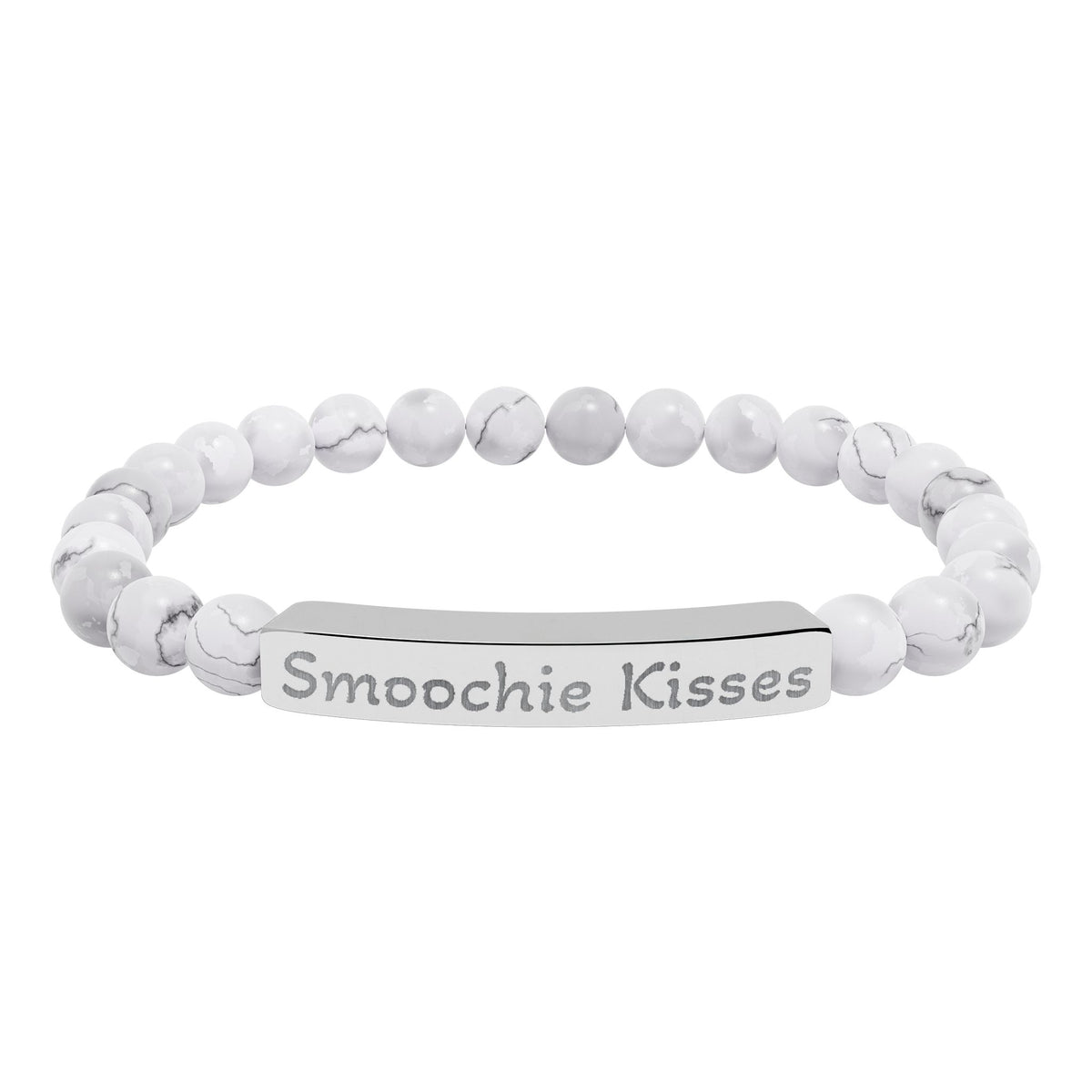 Engraved Stone Bracelet - 'Smoochie Kisses'