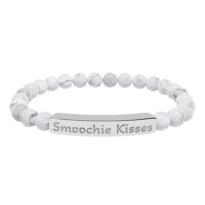 Engraved Stone Bracelet - 'Smoochie Kisses'