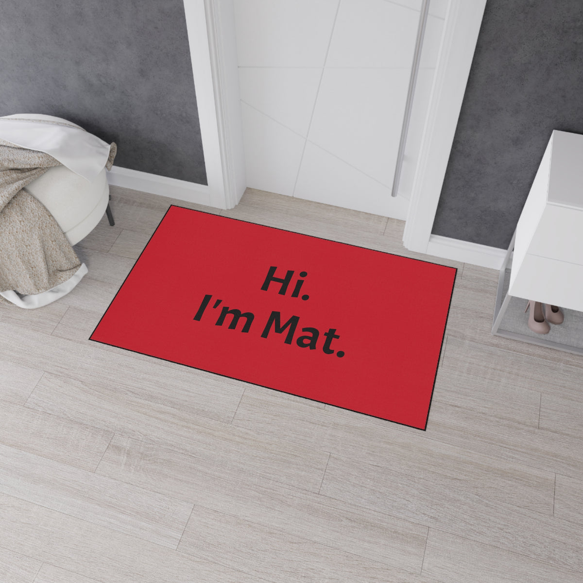 Hi. I'm Mat. (Red) Heavy-Duty Floor Mat