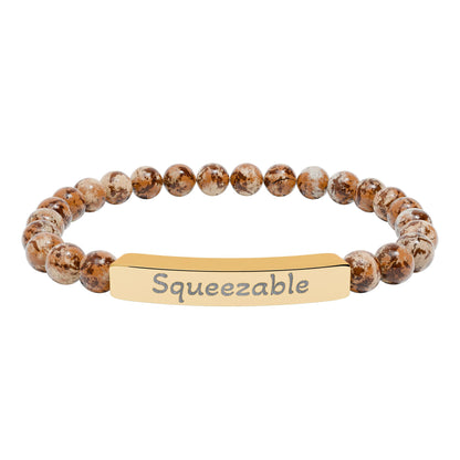 Engraved Stone Bracelet - 'Squeezable'