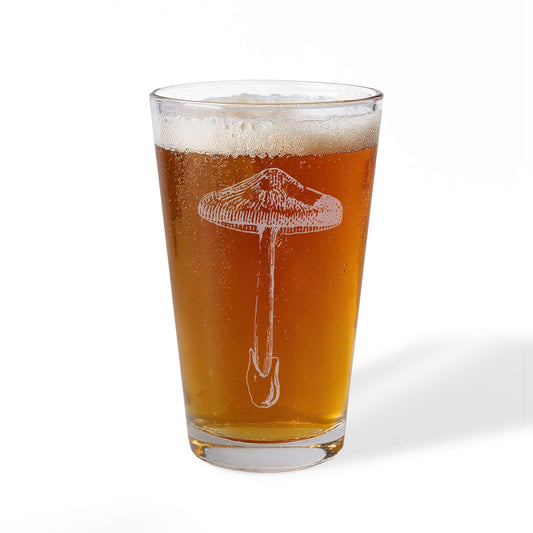 Etched 16oz Pint Glass – Mushroom 2