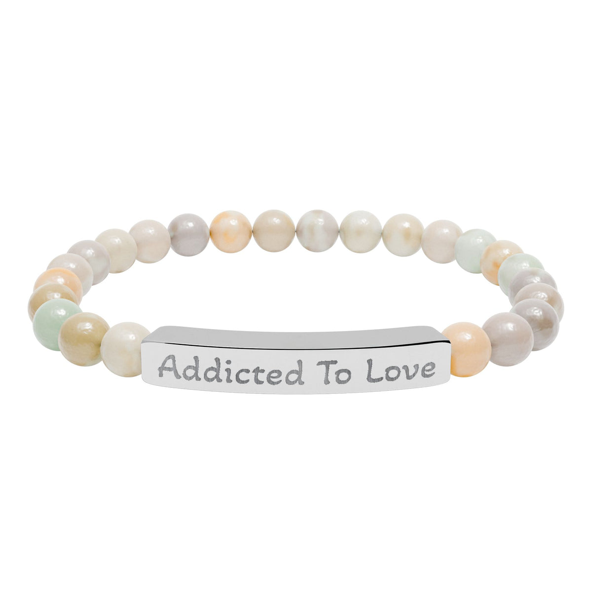 Engraved Stone Bracelet - 'Addicted To Love'
