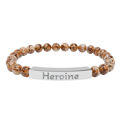 Engraved Stone Bracelet - 'Heroine'