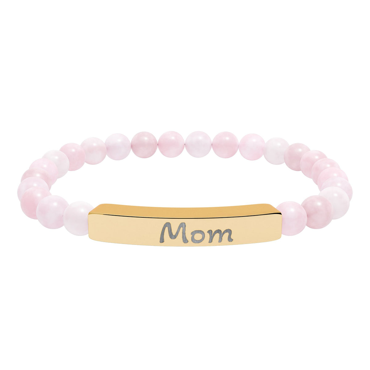 Engraved Stone Bracelet - 'Mom'