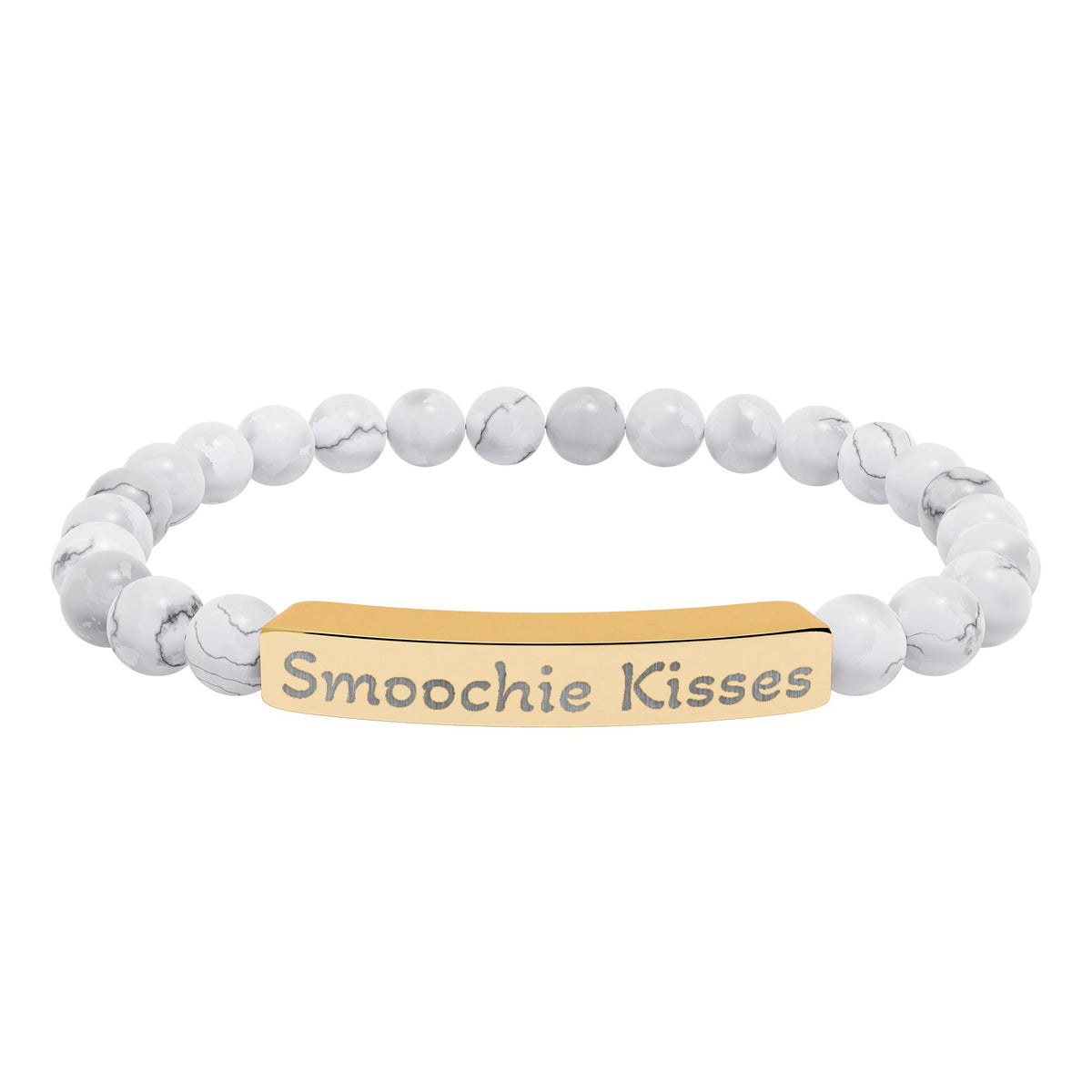 Engraved Stone Bracelet - 'Smoochie Kisses'