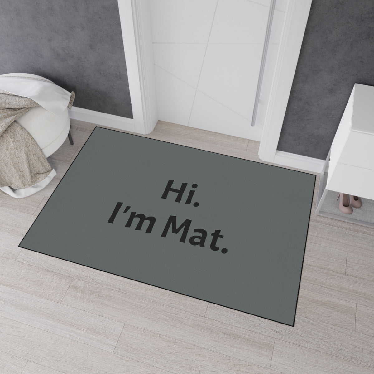 Hi. I'm Mat. (Dark Grey) Heavy-Duty Floor Mat