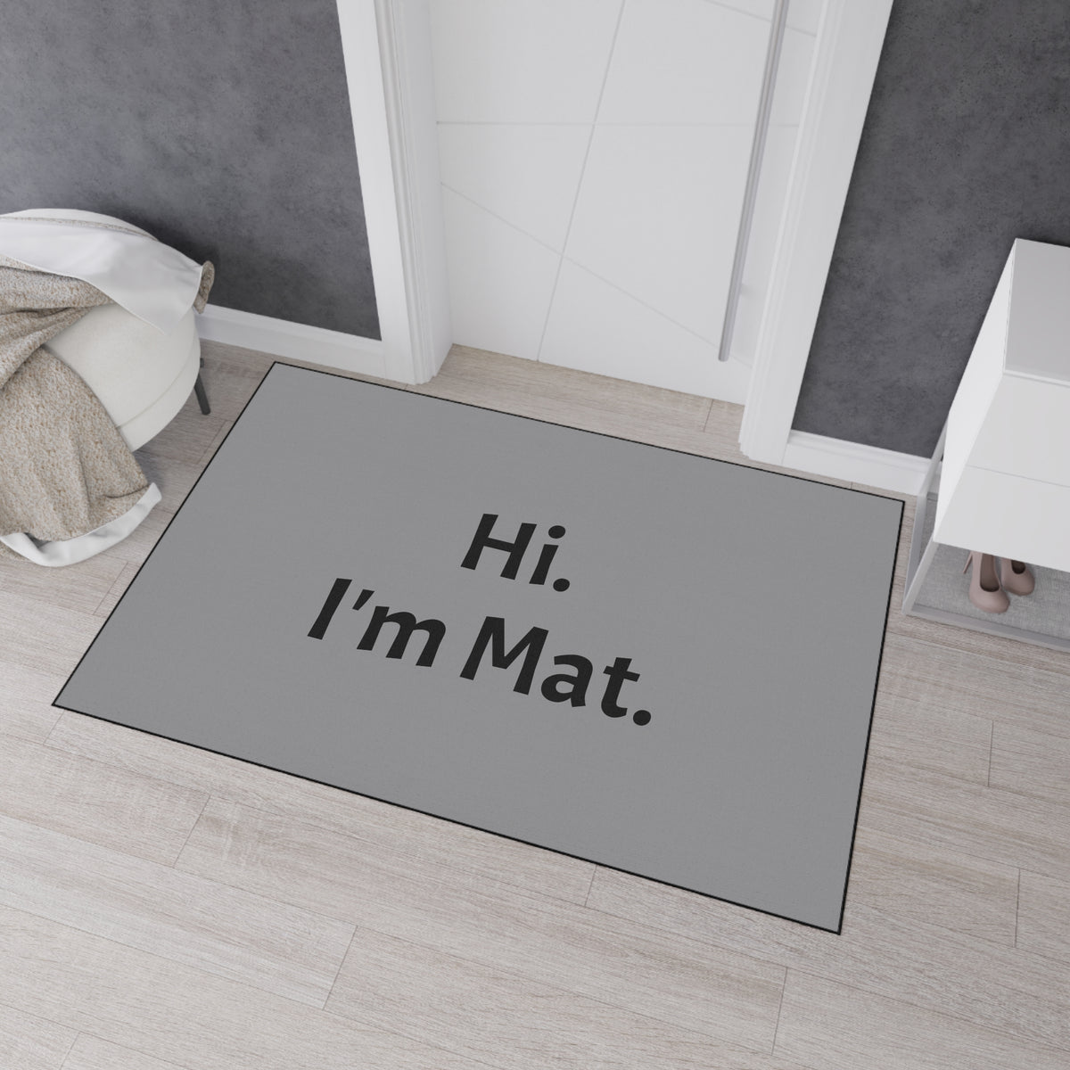 Hi. I'm Mat. (Grey) Heavy-Duty Floor Mat