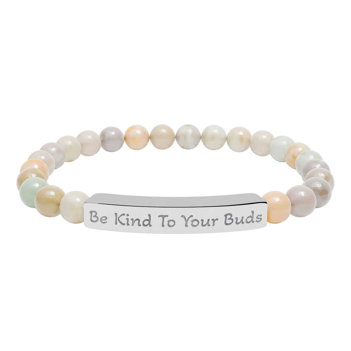 Engraved Stone Bracelet - 'Be Kind To Your Buds'