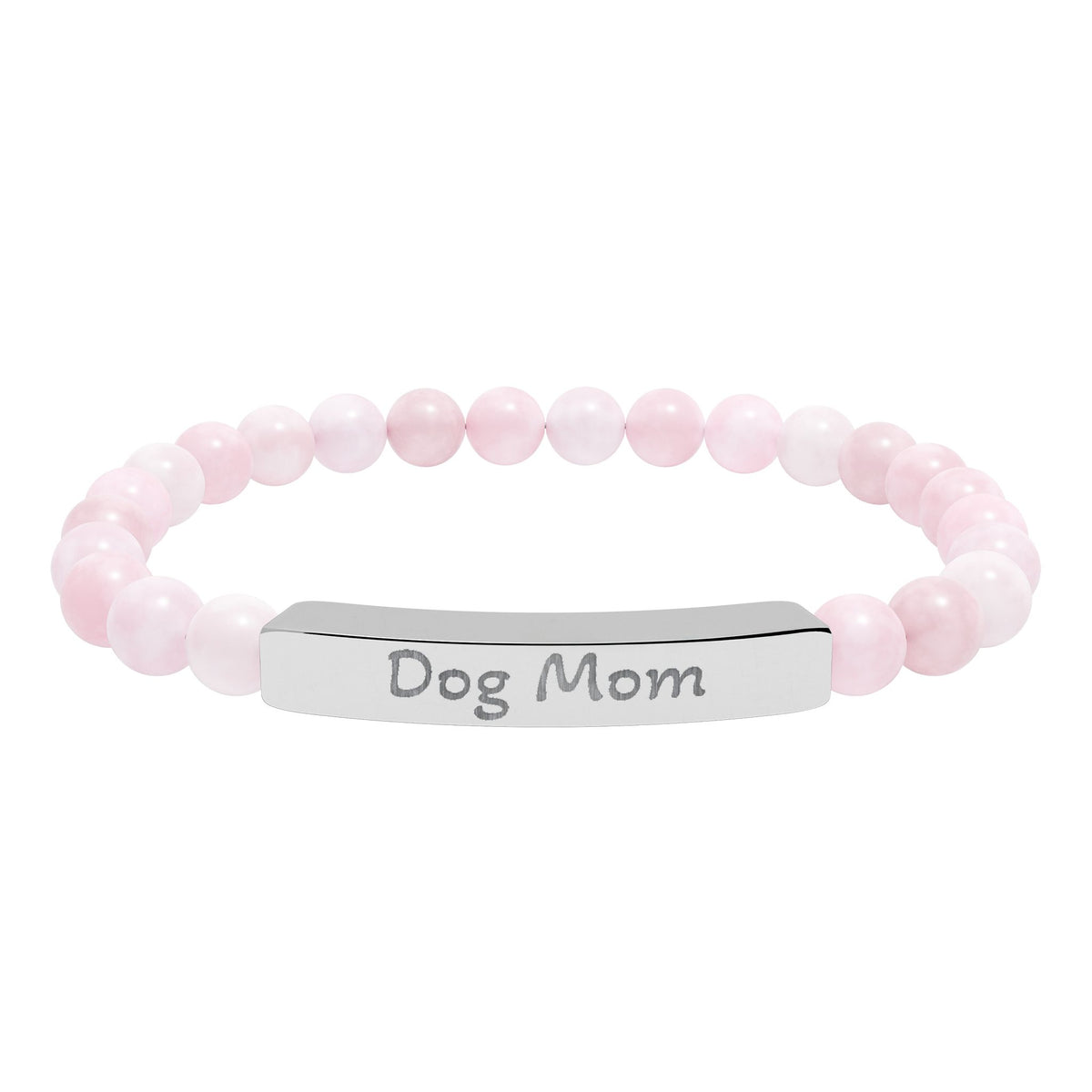 Engraved Stone Bracelet - 'Dog Mom'