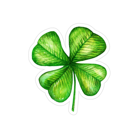 Four-Leaf Clover Die-Cut Sticker — Waterproof/Outdoor