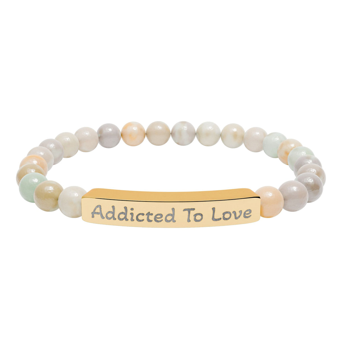 Engraved Stone Bracelet - 'Addicted To Love'