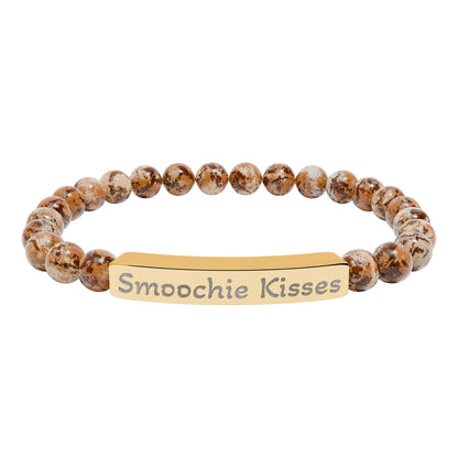 Engraved Stone Bracelet - 'Smoochie Kisses'