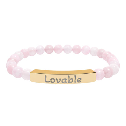 Engraved Stone Bracelet - 'Lovable'