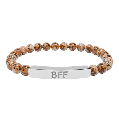 Engraved Stone Bracelet - 'BFF'