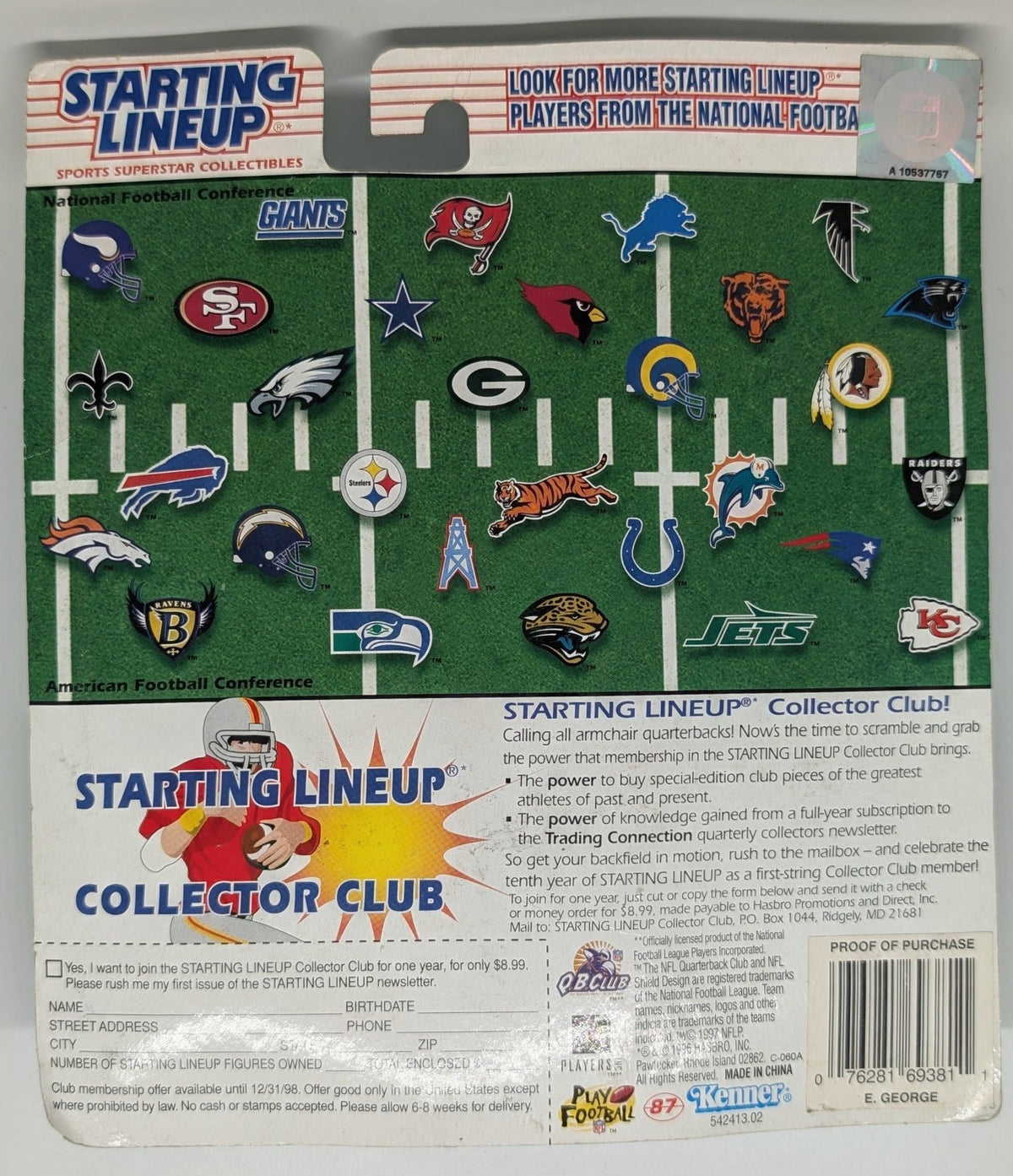Eddie George Figurine & Warren Moon Card
